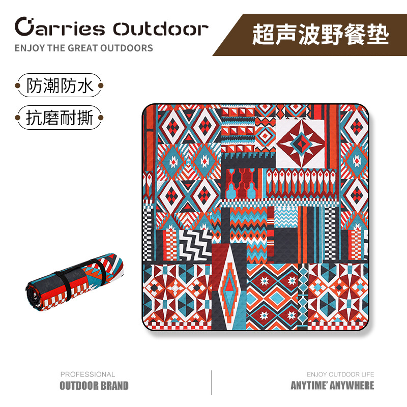 Portátil para acampar a prueba de humedad al aire libre impermeable cojín de picnic alfombra de piso estera de picnic ultrasónica engrosada máquina lavable