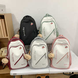 大容量书包高颜值女双肩背包初中高中韩版风森系背包旅行电脑包