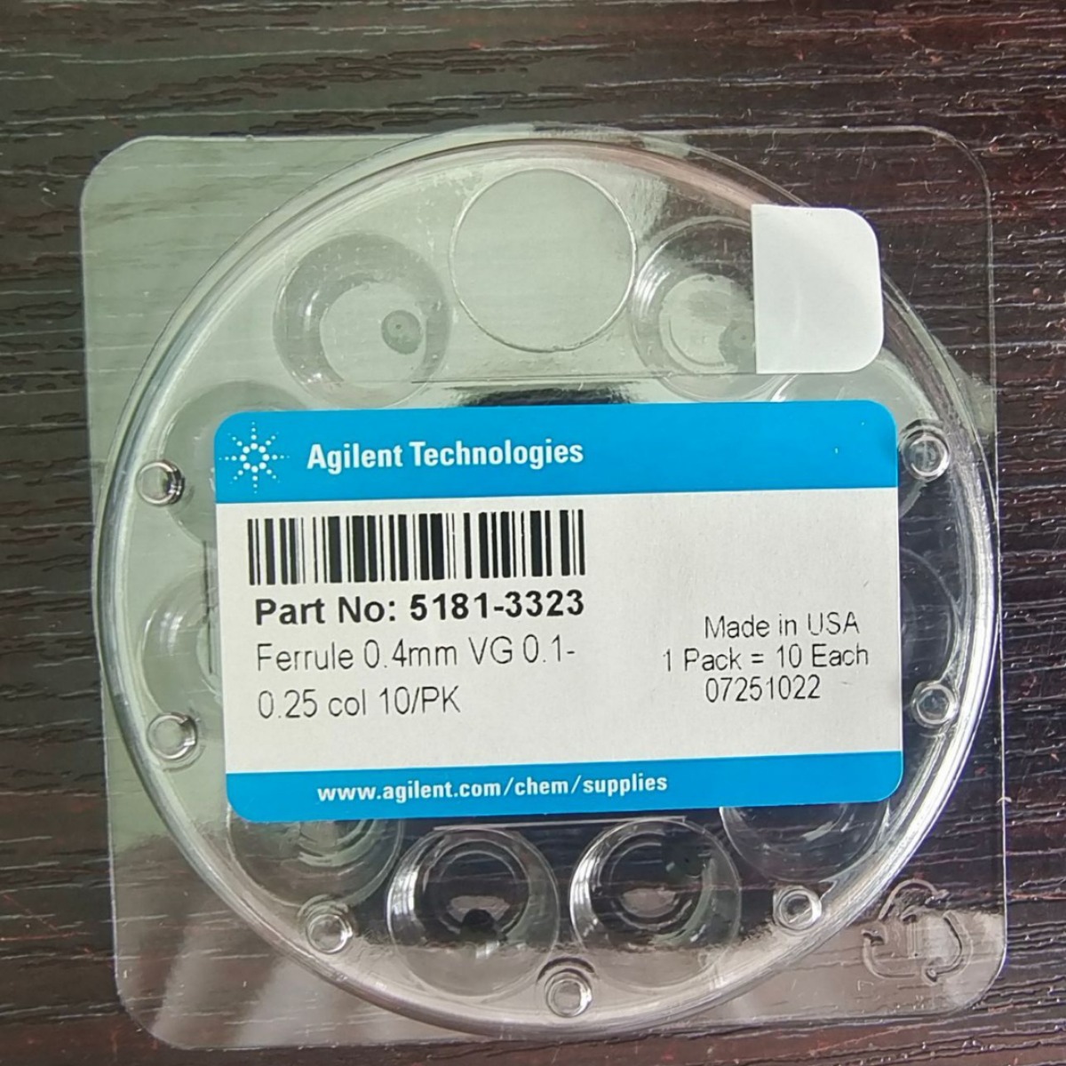 Agilent安捷伦 5181-3323 密封垫圈Ferrule, 0.4mm VG 0.1-0.25