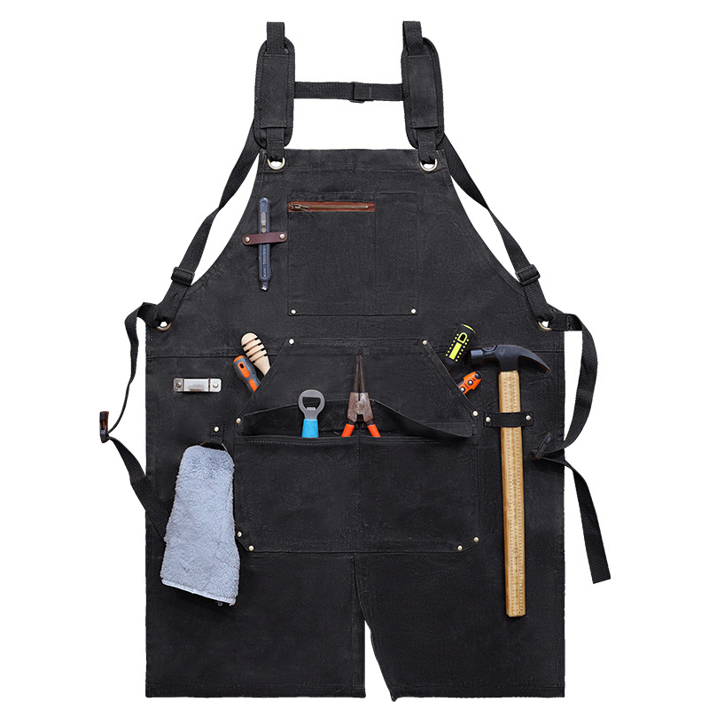 Transfronterizo Amazon delantal lienzo de cera al por mayor herramientas de distribución al por mayor electricista delantal de carpintería al por mayor personalizado