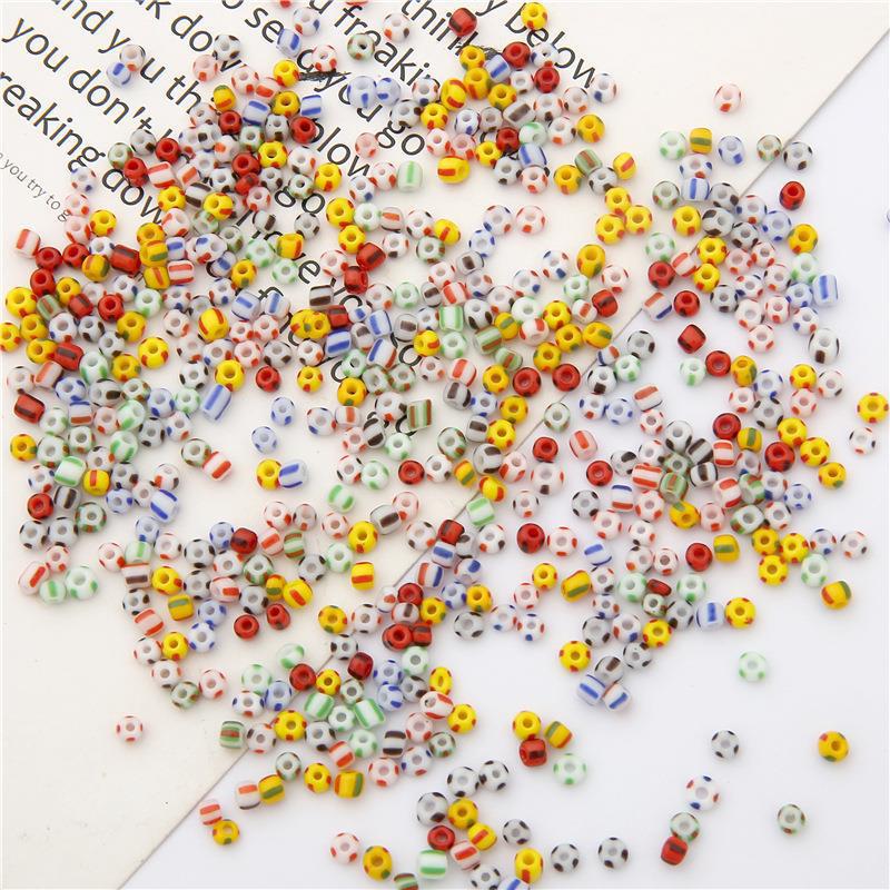 1 Set 3 * 3mm Glass Stripe Beads display picture 2