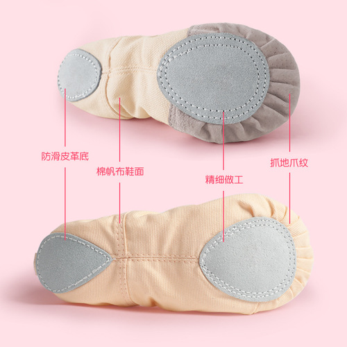 Children's dance shoes, lace-free basic soft-soled shoes, girls' dance cat claw yoga shoes, adult practice clothes, dance shoes for women
