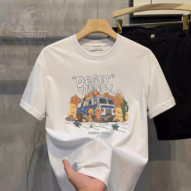 230g Heavy Impermeable Cotton Short-sleeved T-shirt Women's Summer New Korean Fashion Printed Casual All-match T-shirt 230g Heavy Impermeable Cotton Short-sleeved T-shirt Women's Summer New Korean Fashion Printed Casual All-match T-shirt