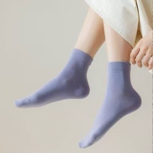 New Women's Cotton Socks Odor-proof Breathable Mid-tube Socks Loose Moon Socks Cotton Antibacterial Women's Stacking Socks