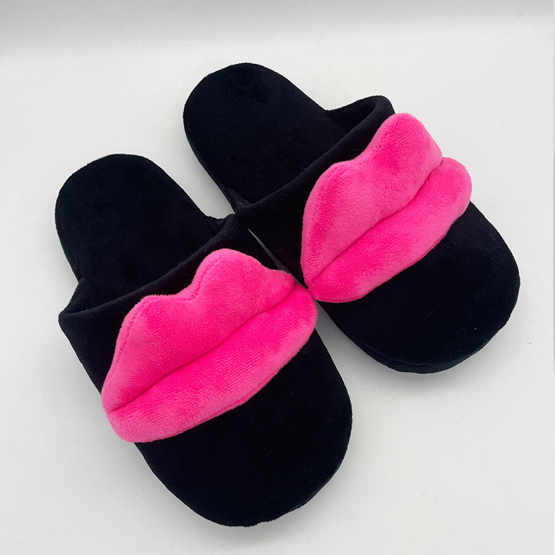 Cross -border best -selling HOT LIPS SLIPPERS Floor House Warm Shoes…