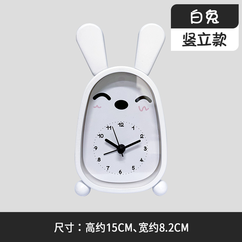 Reloj despertador pequeño diseño de animal cute, silencioso – decoración para mesita de noche, para estudiantes.