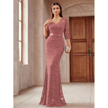 T 33415 Lace paneled formal maxi dress ��˿ƴ�����ȹ��