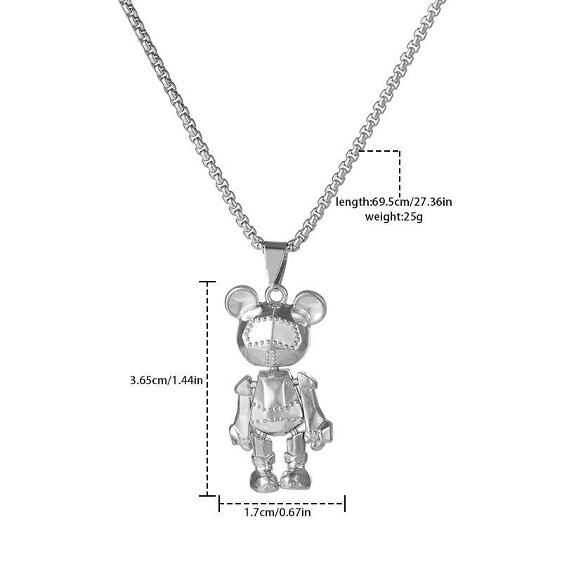 Hip-Hop Rabbit Bear Alloy Titanium Steel Plating Unisex Pendant Necklace