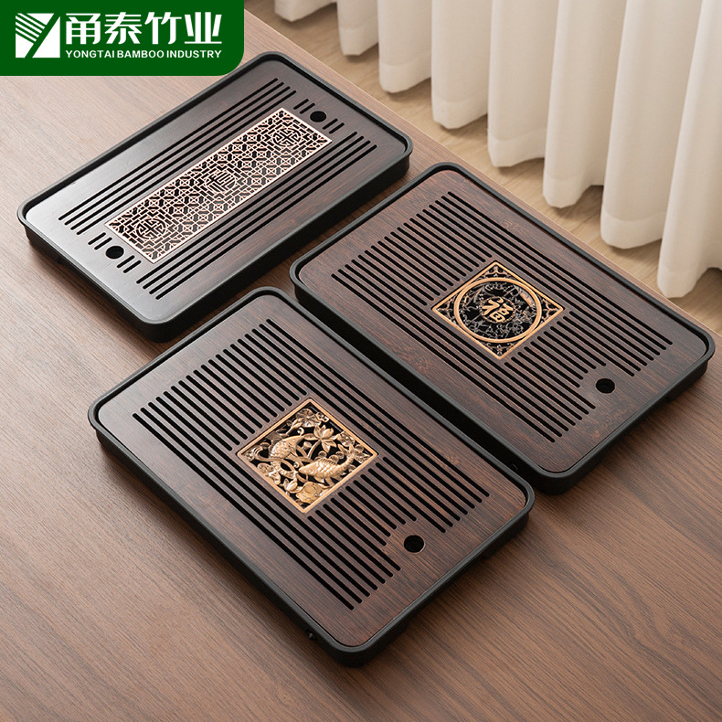 定制密胺茶盘家用小茶台带排水干台竹制小茶盘沥水托盘泡茶具