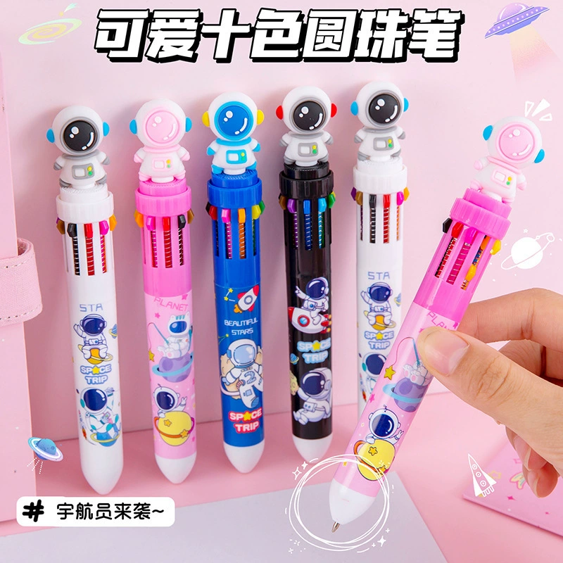 Cartoon astronaut, high quality coloured pencils for elementary school students, teaching stationery, multicoloured rollerball pen, ballpoint pen, scheduler