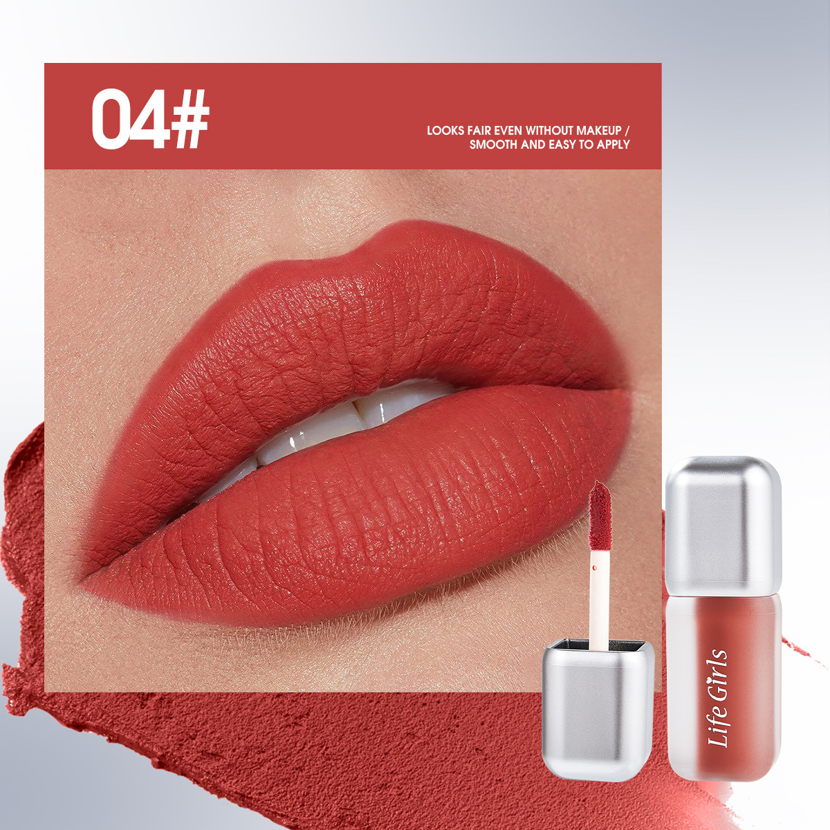 Life Girls Small Silver Tube Matte Lip Gloss esmaltado labial niebla mate lápiz labial