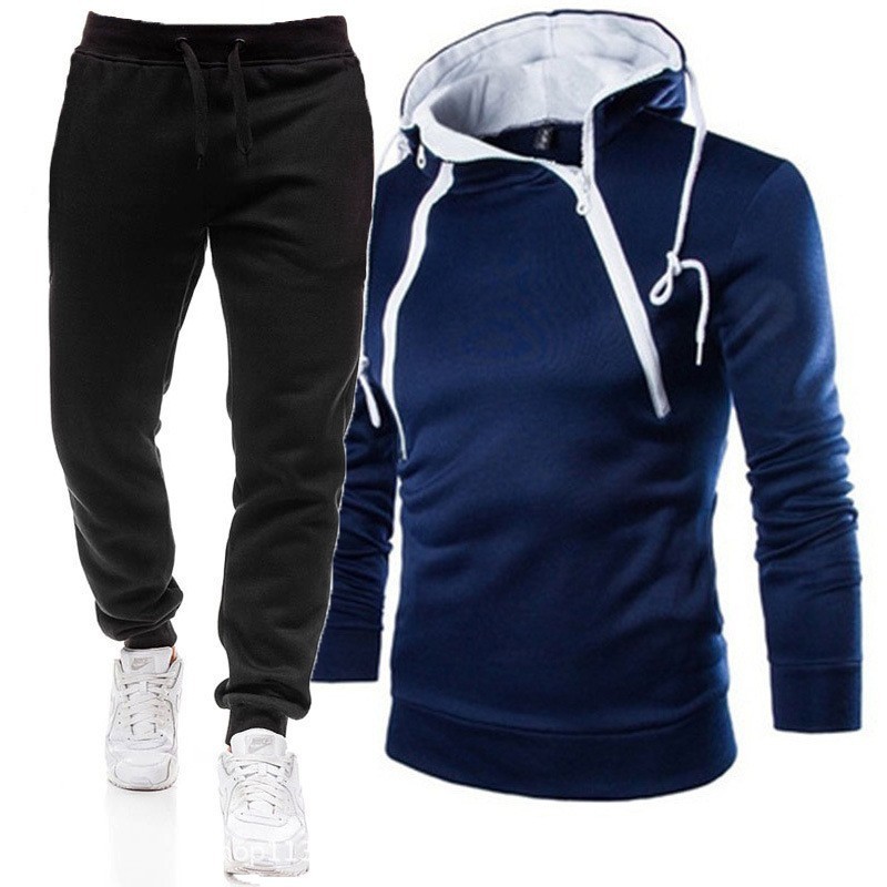 Chaqueta con capucha de forro polar con doble cremallera y bloques de color, estilo moderno, unisex, de marca de moda, nueva en eBay.