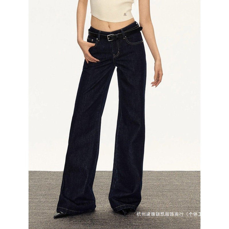 Hong Kong Style Lazy Jeans for Women 2025 New Slimming and Tall Straight Wide Leg Pants