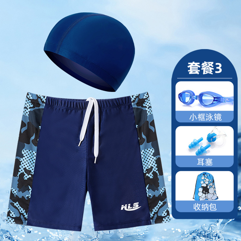 Troncos de natación para niños troncos de natación de secado rápido para niños Playa adolescentes troncos de natación profesionales entrenamiento medio y grandes niños Boxer shorts