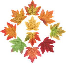 跨境货源仿真单片枫叶批发 秋季教室布置叶子万圣节派对装饰枫叶