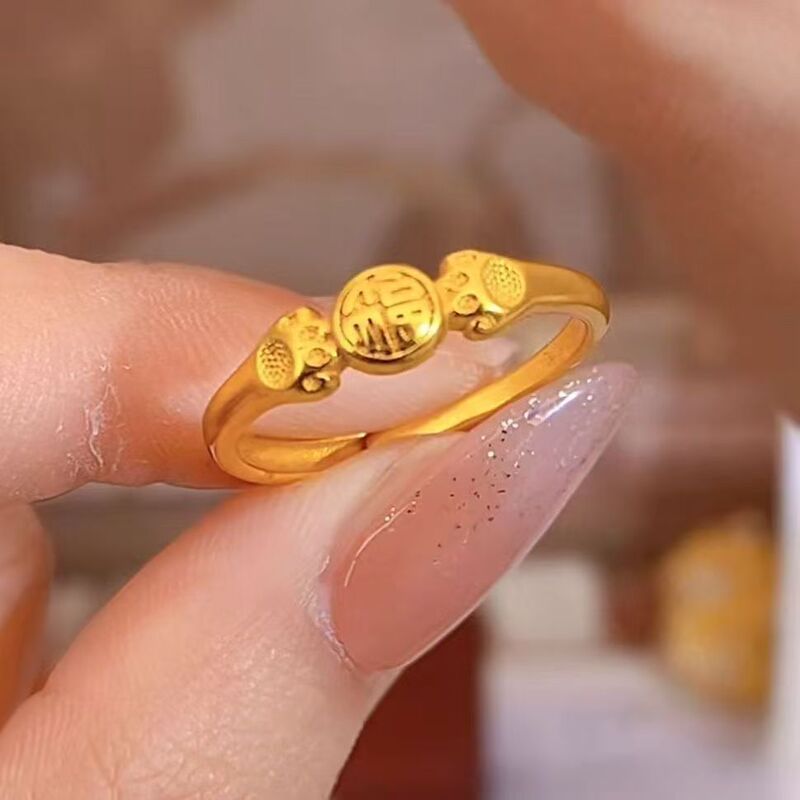 Vacuum electroplated antique gold open cat paw ring, cute cat design, fashionable and versatile, simple design, personalized ring Vacuum electroplated antique gold open cat paw ring, cute cat design, fashionable and versatile, simple design, personalized ring