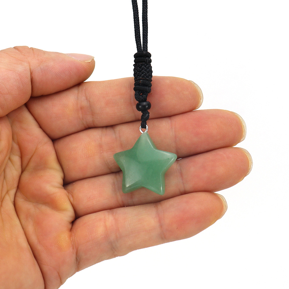 Simple Style Pentagram Crystal Handmade Pendant Necklace 1 Piece