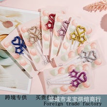 批发创意个性浪漫烘焙蛋糕星星石蜡生日蜡烛爱心五星镂空镀金蜡烛