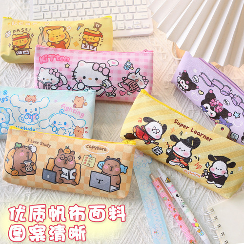 Cute girly heart original pencil bag large capacity portable stationery bag cartoon ins style pencil bag pencil case stationery bag