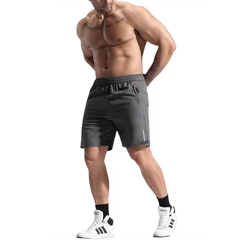 Cross-Border Exclusive Popular European Style Men's Casual Quick-Dry Shorts Summer Thin Reflective Strip Outdoor Sports Ice Silk Pants