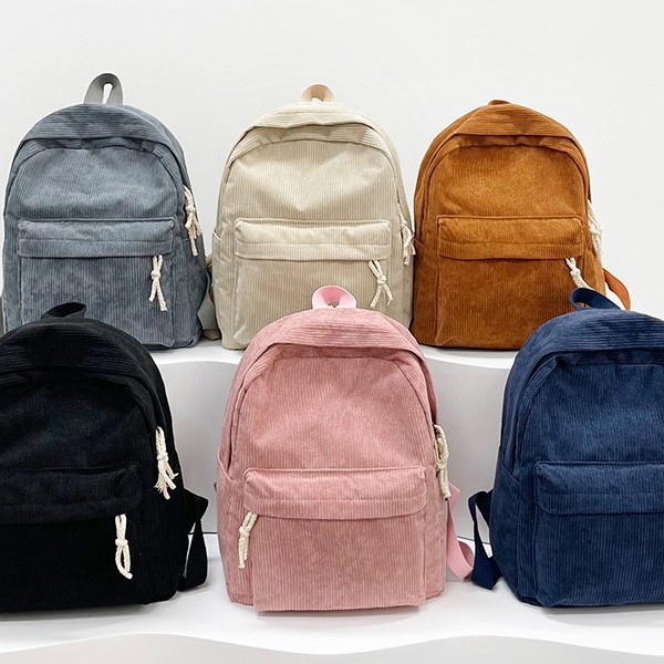 Wholesale 2024 College Style New Corduroy Men's and Women's Backpack Multi-purpose Large Capacity Outdoor Trendy Student Schoolbag