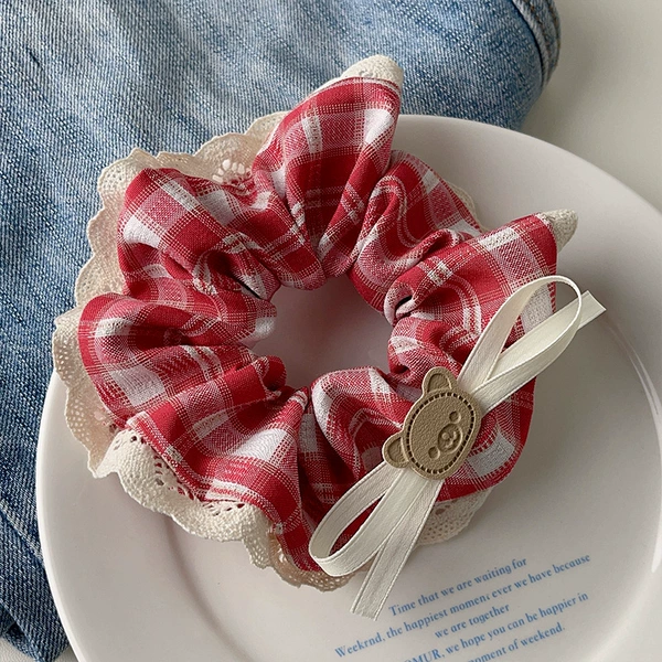 Scarlet plaid Bow