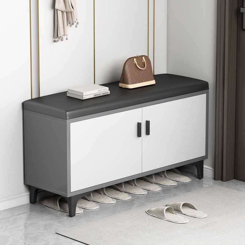 Estante de zapatos simple de puerta estrecha armario de almacenamiento a prueba de polvo doméstico pequeño armario de zapatos de asiento económico de gran capacidad