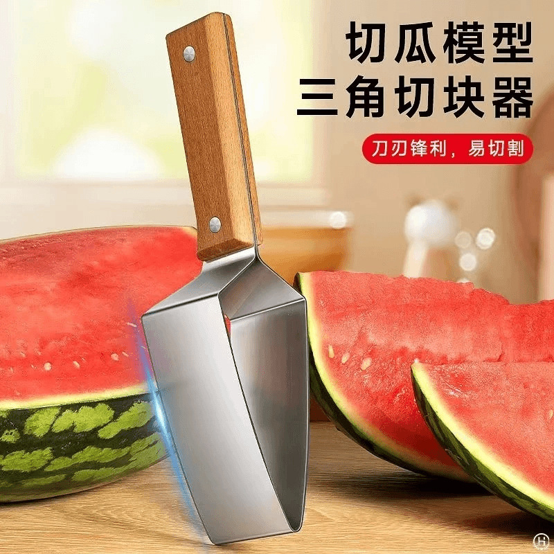 Explosions Cut Watermelon Stainless Steel Watermelon Knife Cutter Hami Melon Melon Fruit Splitter Triangle Cutter Tool