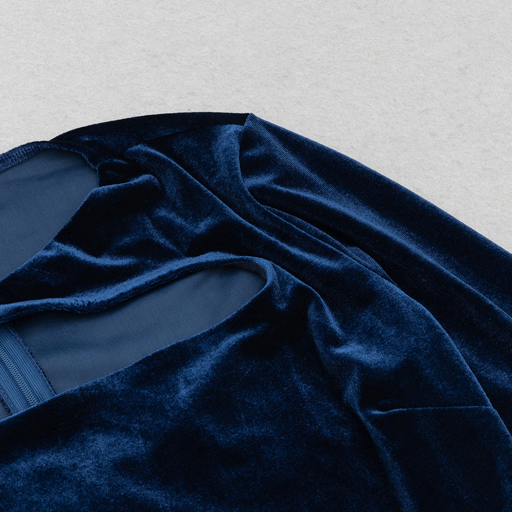 Minimalist Hollow Out Cutout Slim Fit Long Sleeve Split Dress Party Dress