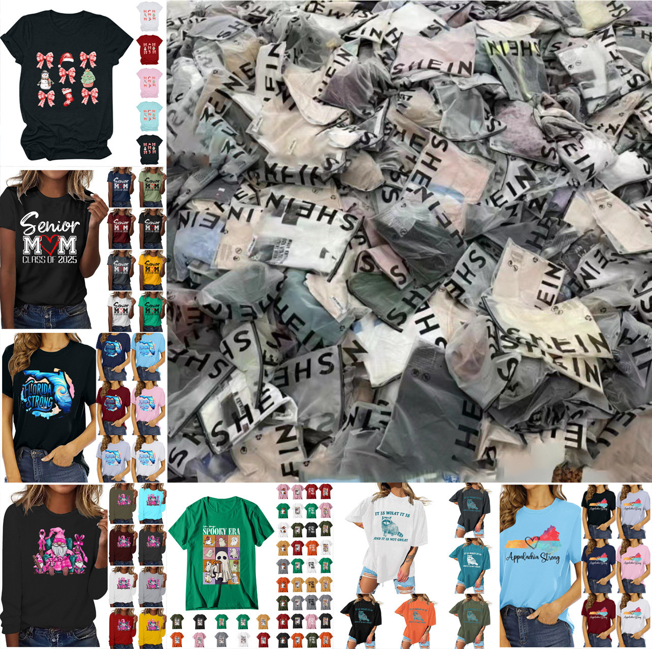 Comercio exterior transfronterizo shein misceláneo camiseta de mujer moda salvaje tendencia suelta manga corta suministro de fábrica venta directa al por mayor