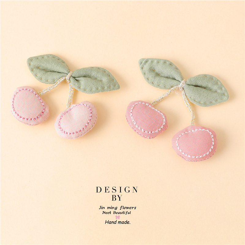 Diy布芸さくらんぼアクセサリー子供靴下靴花手作り小花服装アクセサリー卸売り綿布さくらんぼ|undefined