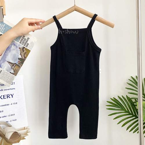Spring and Autumn Season Baby Sling Pants Korean Style Hairy Climbing Suit Casual Pants for Boys and Girls Cute One-piece Long Pants 0038