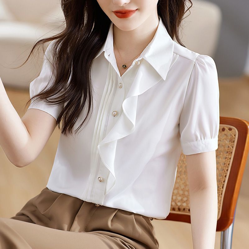 Chiffon Versatile Shirt for Women 2026 Summer New Stylish Korean Style Plus Size Fashion Slimming Professional Shirt for Women
