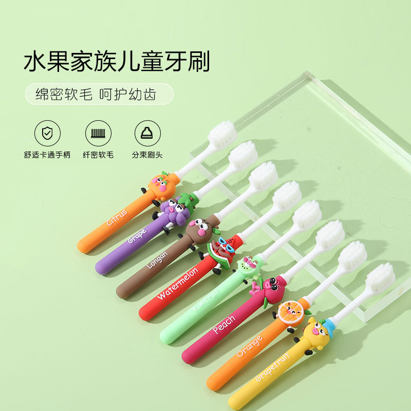 Manufacturer Supplies New Children's Toothbrushes in Single Packs for Ages 3-12, Featuring Cartoon Designs and Soft Bristles