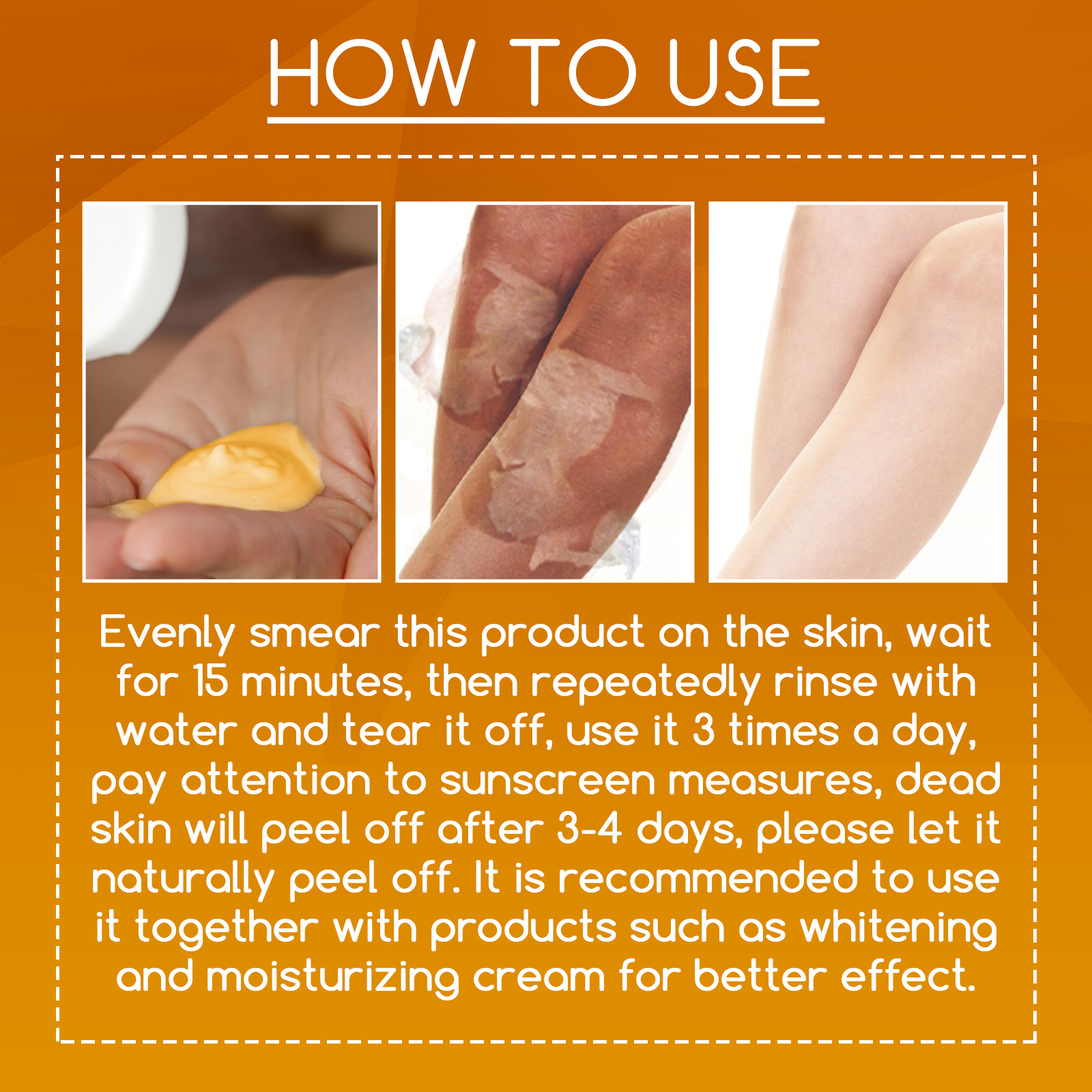 OUHOE Orange kūno losjonas šviesina juodas dėmes ir balina Drėkinamasis švelnus šveičiamasis odos priežiūros skystis_voghion.com