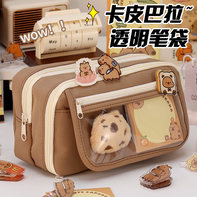 Nuevo ins caja de lápices de almacenamiento para estudiantes de secundaria, estuche para lápices de gran capacidad, versión coreana, caja de papelería simple y de alto valor, estilo femenino