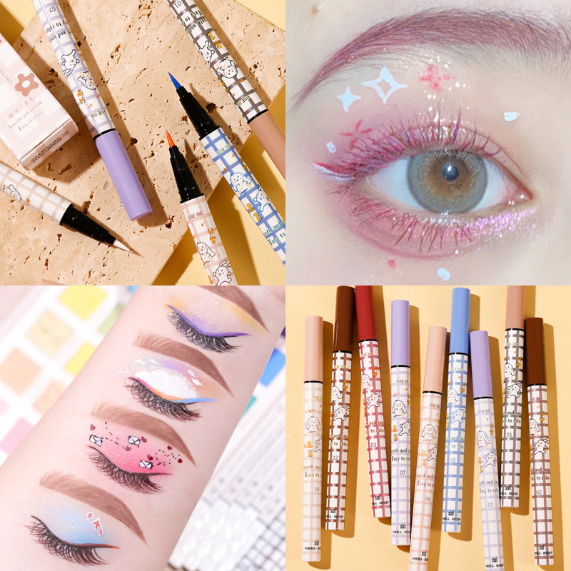 Makeup Xixi Colorful Eyeliner Pen for Women, Waterproof, Sweat-Proof, Long-Lasting, Non-Smudgeable, Hard-Tipped Colorful Liquid Eyeliner Pen