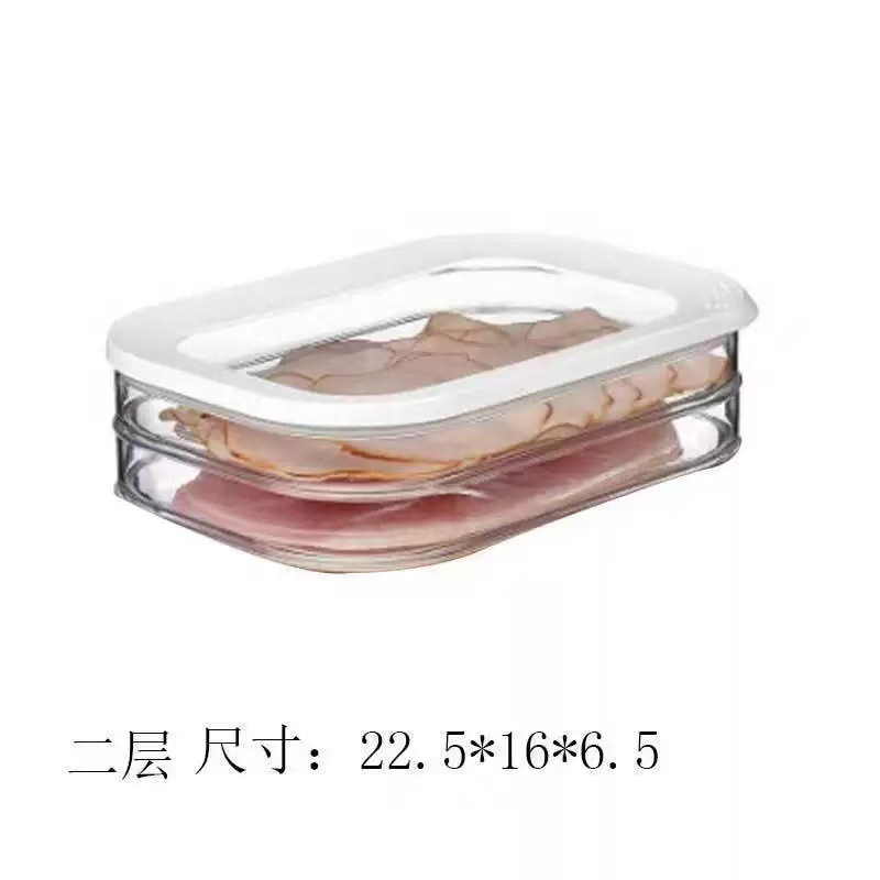 Caja sellada para tocino, superventas transfronteriza, caja de conservación de alimentos para refrigerador, caja de almacenamiento de plástico, caja transparente para carne congelada