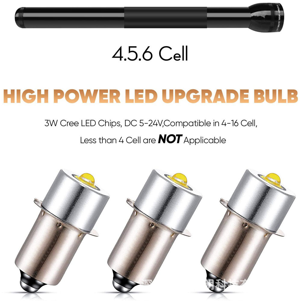P13.5S lEd FlaShlight Bulb E10 lEd Bulb 3W Plug Light High BrightnESS Small Bulb 6V 3V 12V24V