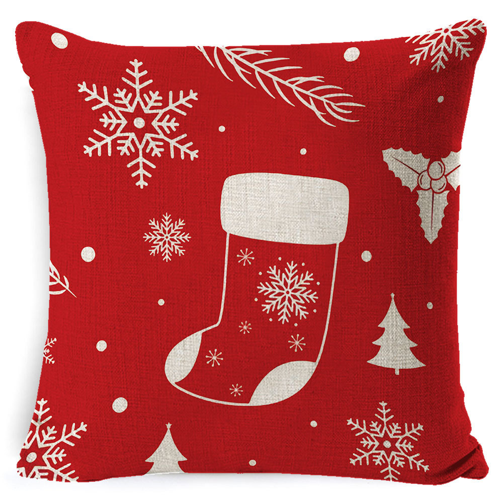 Amazon popular hogar suministros Navidad funda de almohada nórdico Plaid Lino cojín sofá