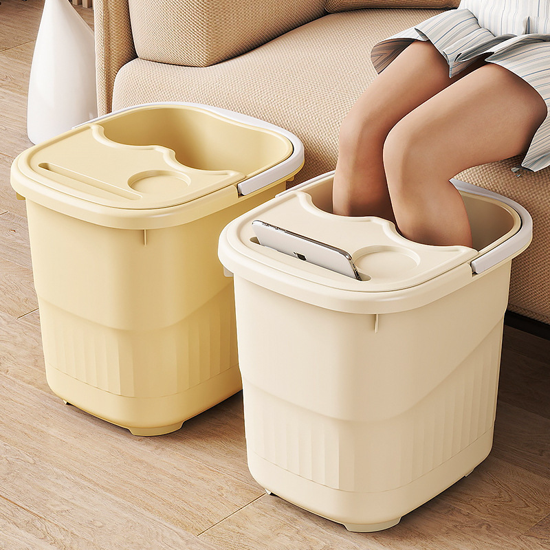 Foot Bath Bucket Household Thickened and Highened with Roller Portable Foot Bath Bucket with Calf Insulation Massage Foot Washing Bucket Foot Washing Basin