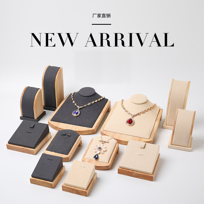 Fleece Necklace Display Stand Jewelry Showcase Prop Decor Stand Bracelet Pendant Display Base Wholesale