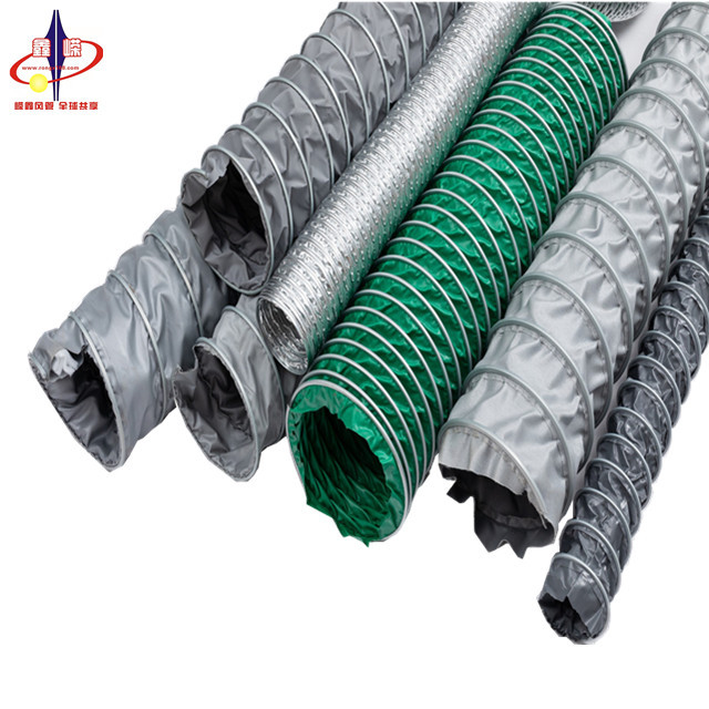 嵘鑫非标三防布外夹式伸缩排风软管通风管道螺旋耐高温风管排烟管