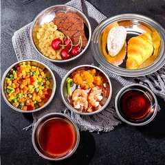 304不鏽鋼盤 家用飯店菜盤加厚燒烤盤圓盤淺盤水果盤子 廠家直銷