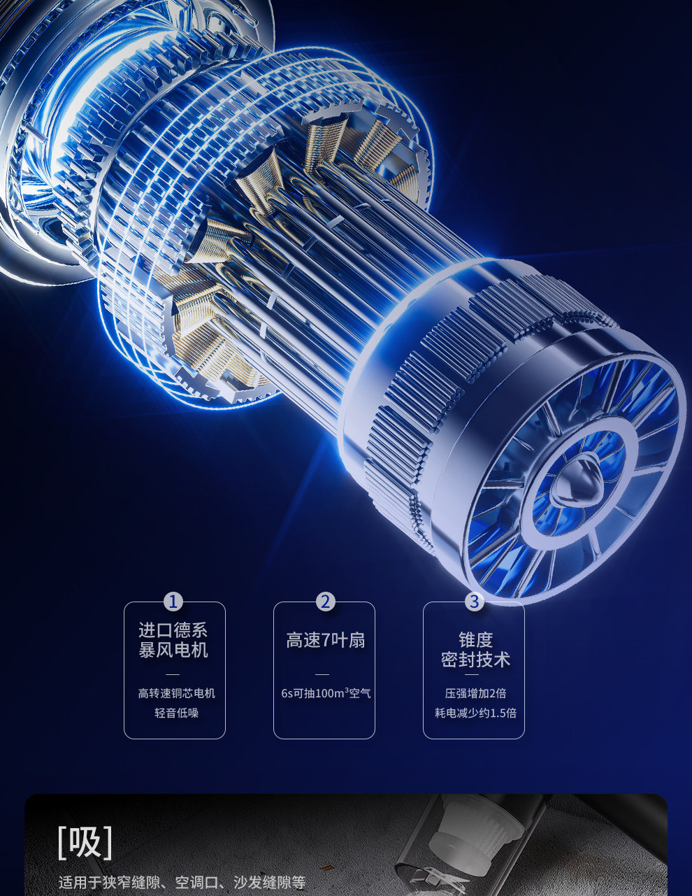 New Wireless Car Vacuum Cleaner, Car-Specific Handheld Brushless Portable Vacuum Cleaner, Small Size with High Suction Power, Wholesale