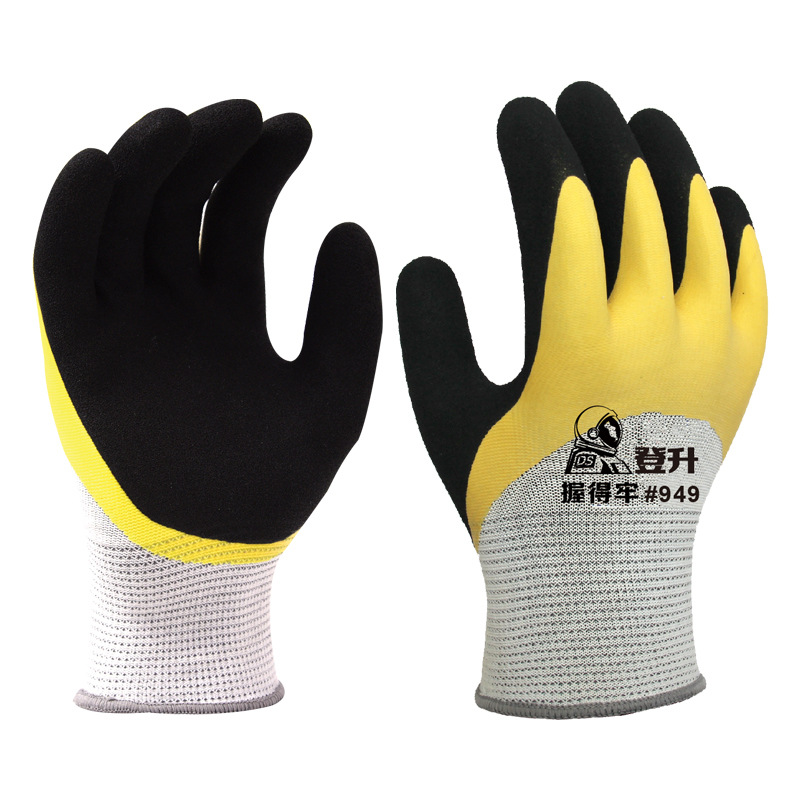Guantes de Trabajo de Doble Capa Recubiertos 949 de Látex y Poliéster, Resistente al Desgaste image 6