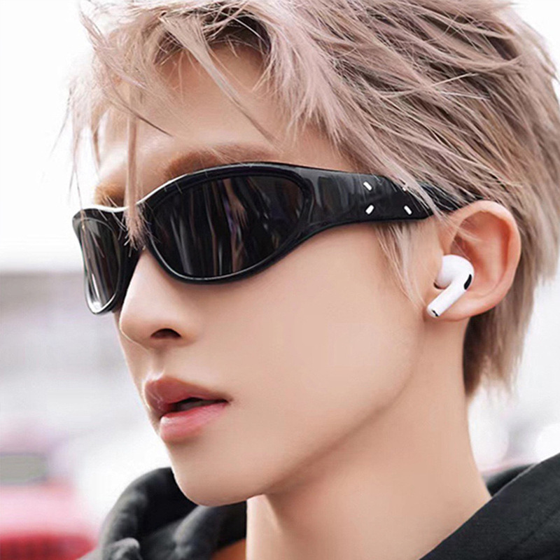 New Future Technology Sense Hair Band Sunglasses Women's Y2K Windproof Riding Mirror Men's Concave Shape Photographing Sunglasses Trendy