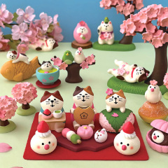 雑貨 和風猫 かわいい手作り置物 桜シリーズ かわいいデスクトップ 車用樹脂置物 工芸品