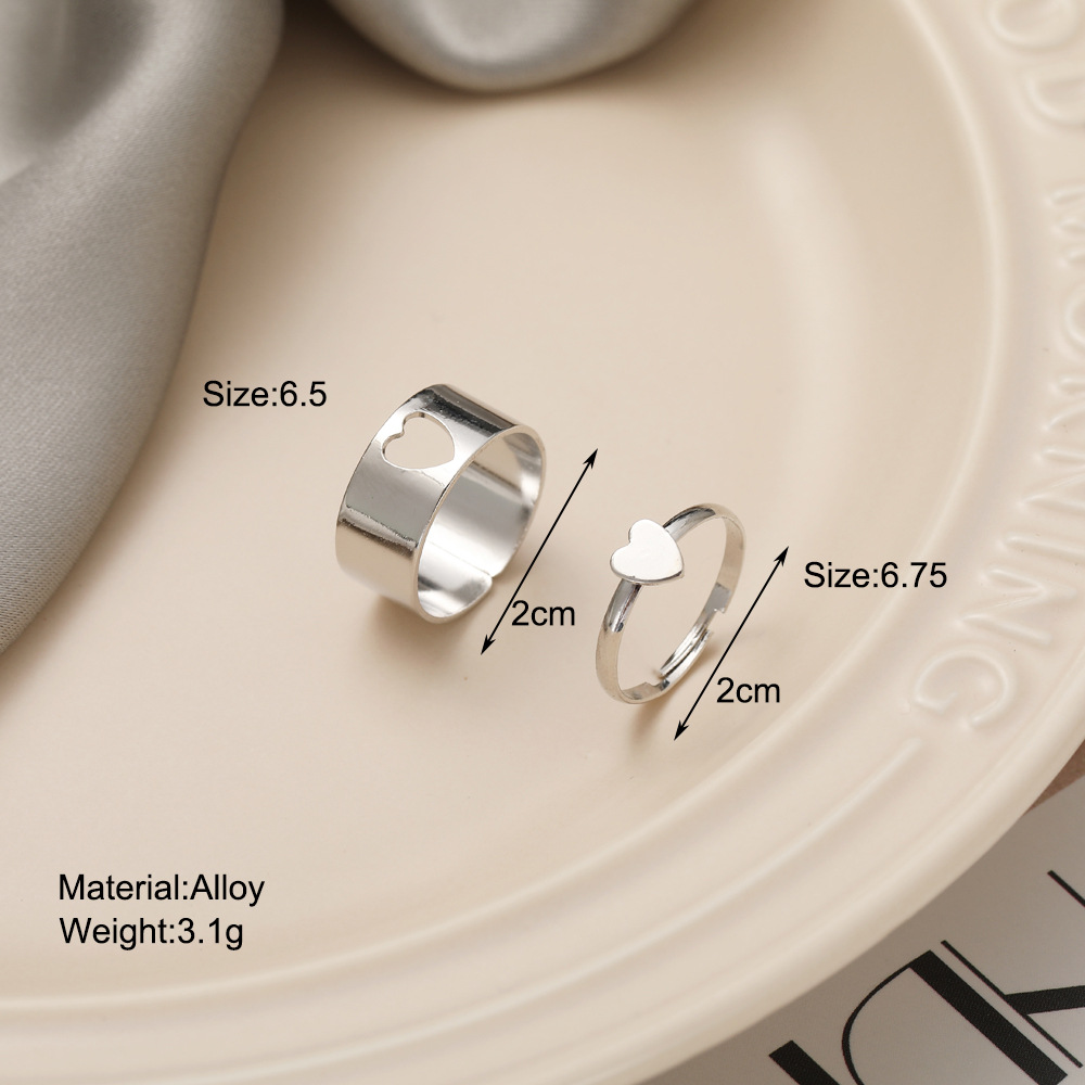 wholesale jewelry butterfly heart dolphin star ring 2-piece set Nihaojewelry