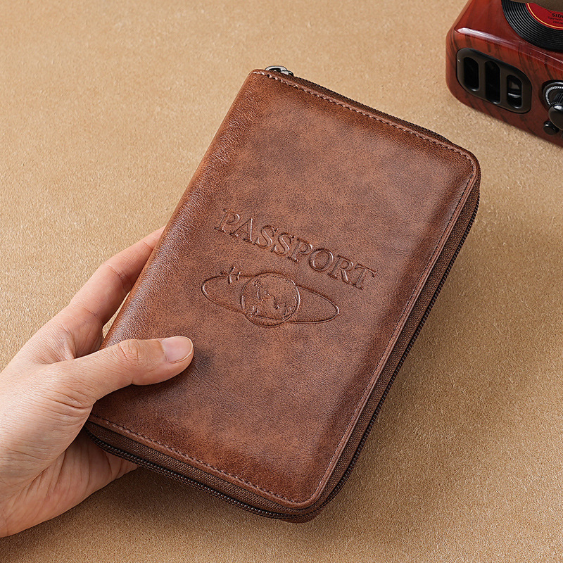 Multifuncional RFID anti-robo de viaje nuevo documento de almacenamiento pasaporte billetera portátil en el extranjero